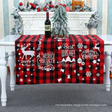 Christmas festival decorations TC checked fabric table runner English red  plaid tablecloth placemat restaurant supplies